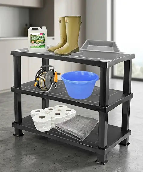 Selection of Strong Compact Storage Shelving Units – 4 Tier & 5 Tier Plastic and Metal Racking