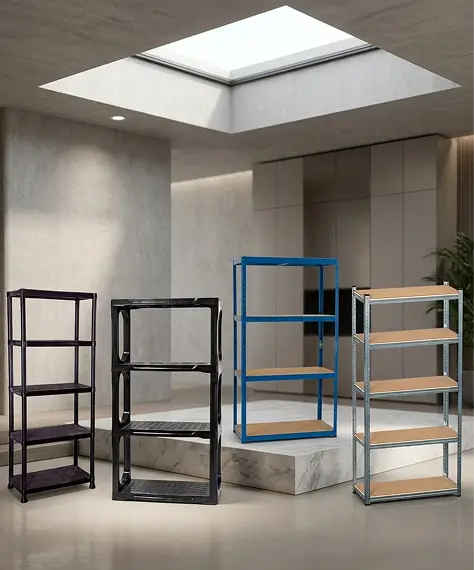 Multipurpose Black 3 Tier Plastic Storage Rack – Durable Shelving Unit for Home, Garage & Warehouse
