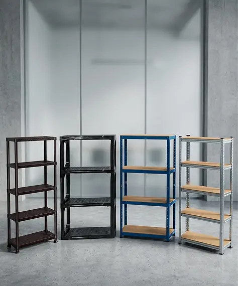 Multipurpose Black 3 Tier Plastic Storage Rack – Durable Shelving Unit for Home, Garage & Warehouse
