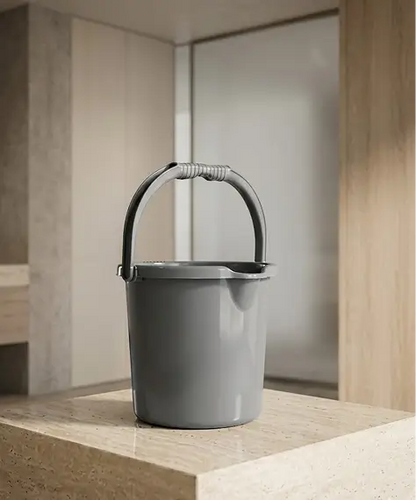 Grey 5L Strong Plastic Bucket with Handle – Ideal for Home & Garden Use