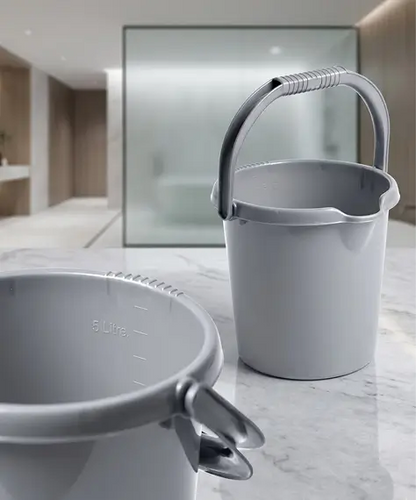 Grey 5L Strong Plastic Bucket with Handle – Ideal for Home & Garden Use