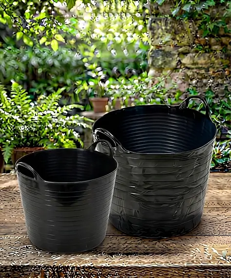 40L Strong Large Flexi Storage Tub – Durable Rubble Container with Handles for Home & Garden