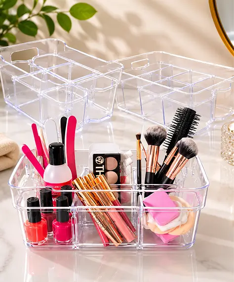 Adjustable & Stackable Storage Organisers – Modular Compartment Boxes for Crafts, Beads & Small Accessories