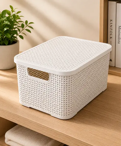 Rattan Effect Storage Baskets in Cream, Grey & Light Grey – Stylish Home, Office & Laundry Organisers