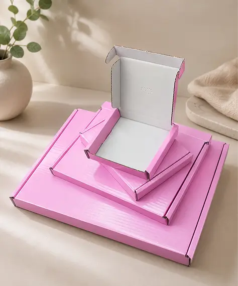 Bright Pink Die-Cut Postal Boxes – C4, C5, C6 & Mini Packing Boxes for Shipping