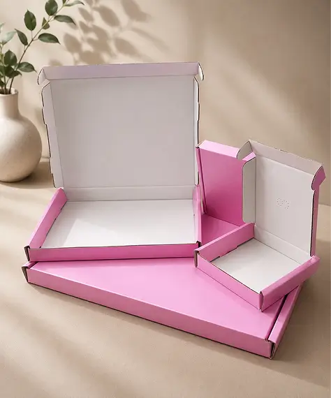 Bright Pink Die-Cut Postal Boxes – C4, C5, C6 & Mini Packing Boxes for Shipping