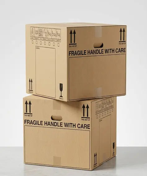 Extra Large & Medium Printed Cardboard Removal Boxes – Strong Tick List Moving Boxes with Carry Handles