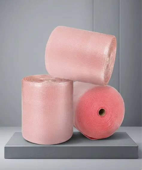 500mm x 100m Pink Anti-Static Bubble Wrap Roll – Protective Packaging for Safe Storage & Shipping