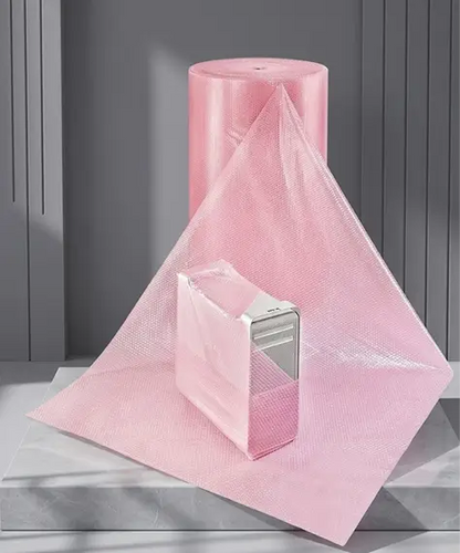500mm x 100m Pink Anti-Static Bubble Wrap Roll – Protective Packaging for Safe Storage & Shipping