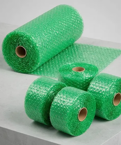 Green Biodegradable Bubble Wrap Rolls – 100m Recyclable Polythene Protective Packaging