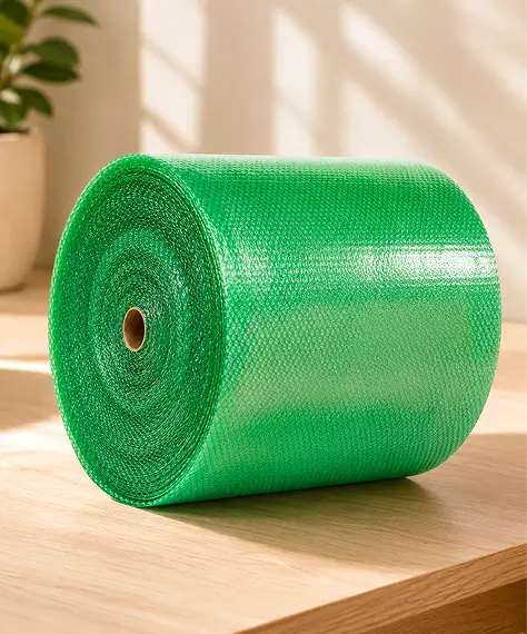 Green Biodegradable Bubble Wrap Rolls – 100m Recyclable Polythene Protective Packaging