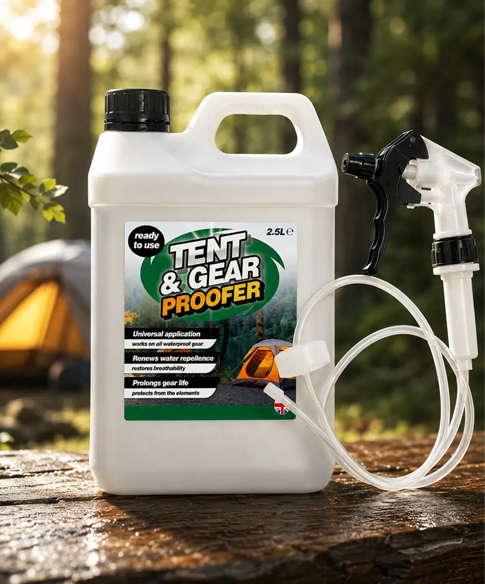 2.5L Tent & Outdoor Gear Waterproofing Treatment – Protective Formula with Extended Hose Trigger