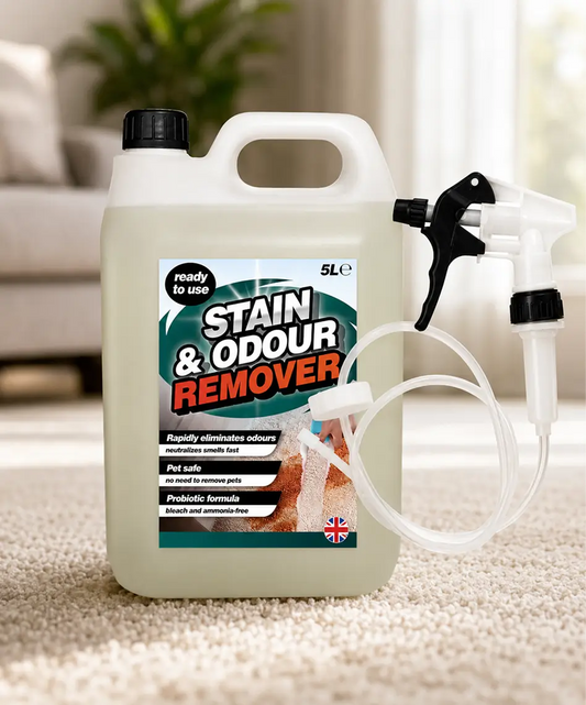 5L Pet-Safe Stain & Odour Remover – Fast-Acting Formula with Long Hose Trigger