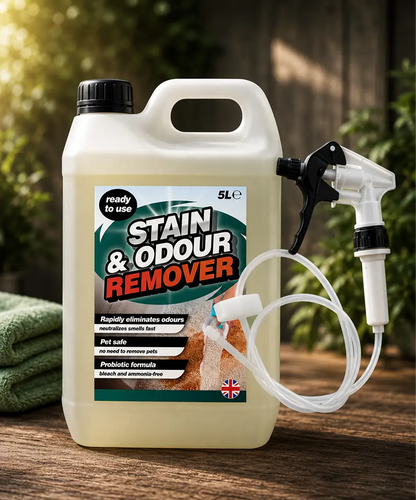 5L Pet-Safe Stain & Odour Remover – Fast-Acting Formula with Long Hose Trigger