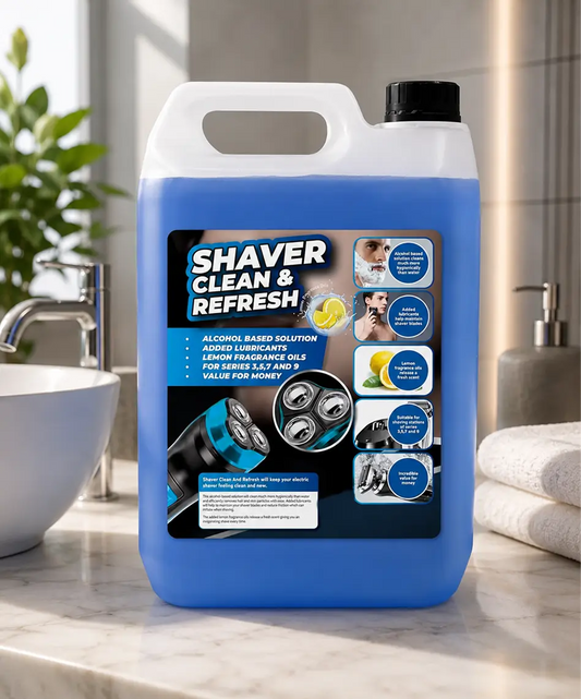 5L Shaver Cleaning & Refreshing Fluid – Lemon Scented Formula for Hygienic Blade Maintenance