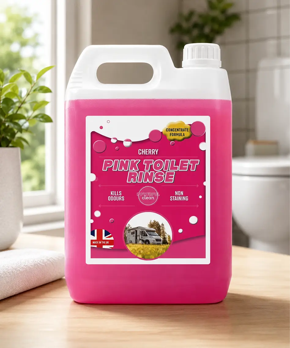 2 x 2.5L Pink & Blue Caravan Toilet Fluid Combo Pack – Waste Treatment & Rinse Disinfectant for Motorhomes & Portable Toilets