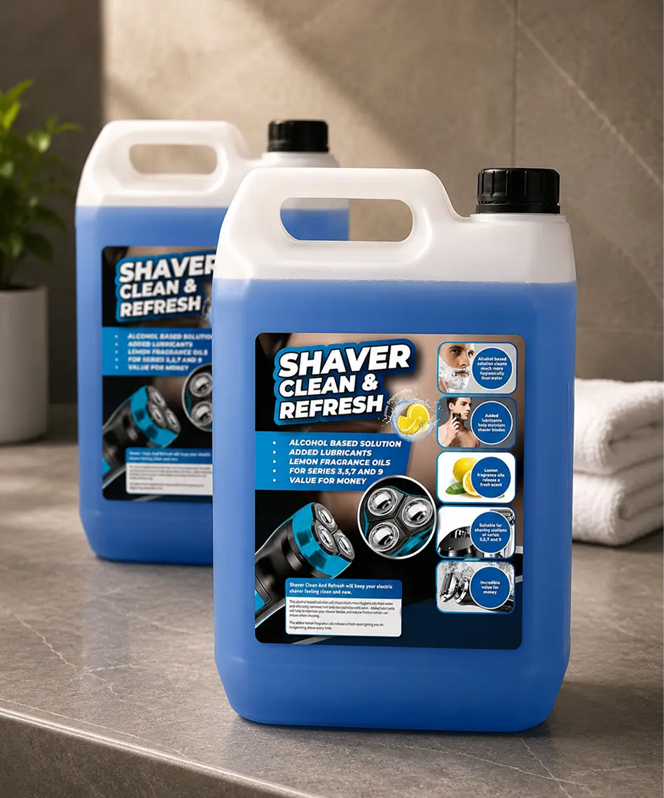 5L Shaver Cleaning & Refreshing Fluid – Lemon Scented Formula for Hygienic Blade Maintenance
