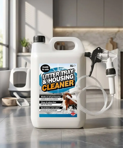 5L Litter Tray & Pet Housing Cleaner – Ready-to-Use Odour-Free Formula with Long Hose Trigger