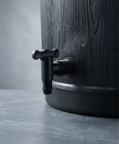 150L Large Oak Wood-Effect Premium Water Butt – Complete Rainwater Collector with Stand, Tap, Diverter & Lid