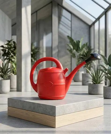 Lightweight 10 Litre Garden Watering Can Available in Red or Green with Sprinkler Rose for Plants & Flowers