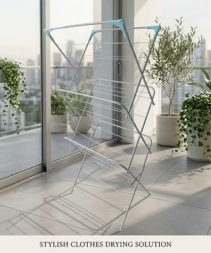 Non-Slip Foldable 3 Tier Clothes Drying Rack – Lightweight Indoor & Outdoor Airer