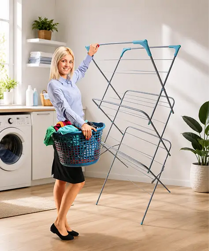 Non-Slip Foldable 3 Tier Clothes Drying Rack – Lightweight Indoor & Outdoor Airer