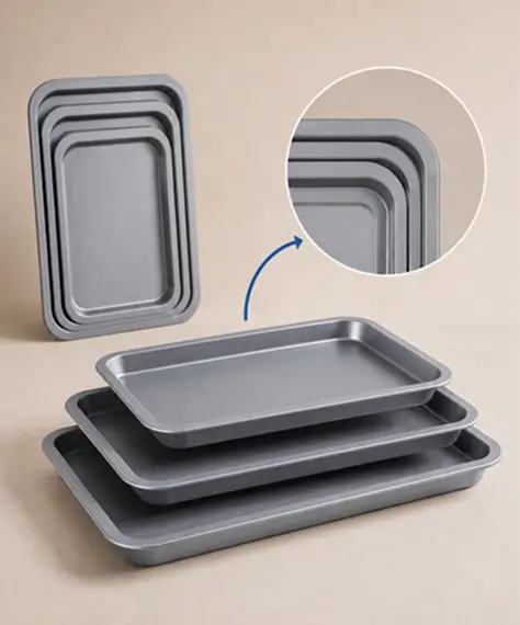 Pack of 3 Non-Stick Oven Tray Set – 35cm, 31cm & 28cm Easy Clean Baking Trays