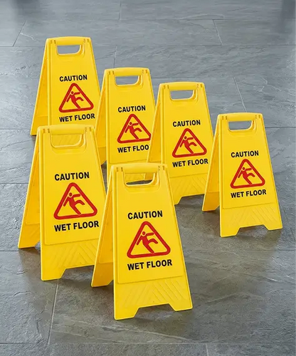 Double Sided Wet Floor A Frame Sign – Yellow Safety Caution Board
