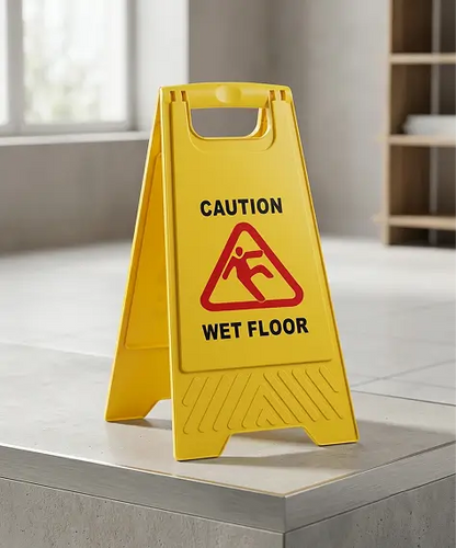 Double Sided Wet Floor A Frame Sign – Yellow Safety Caution Board