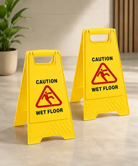 Double Sided Wet Floor A Frame Sign – Yellow Safety Caution Board