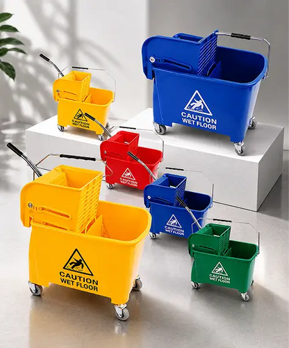 20L Kentucky Wet Floor Mop Bucket System with Wheels & Wringer