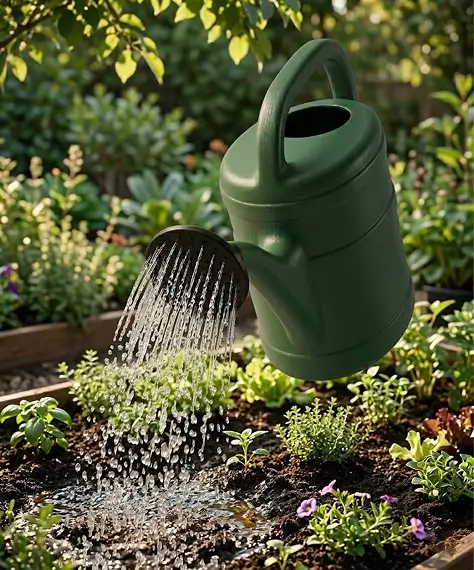 Durable 6 Litre Green Watering Can for Indoor & Outdoor Use with Removable Sprinkler Rose & Carry Handle