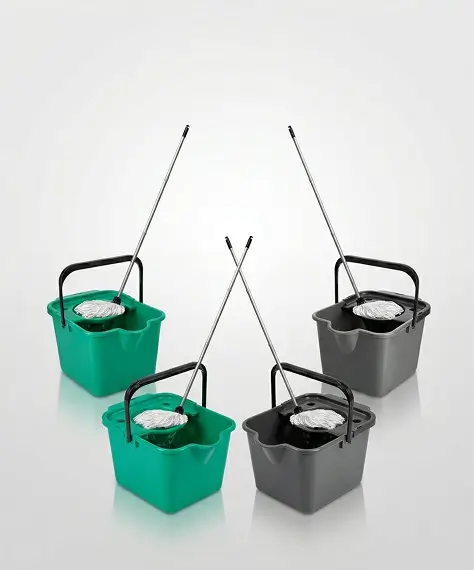 12L Cotton Mop & Bucket Set with Wringer – Multi Colour Hard Floor Cleaner