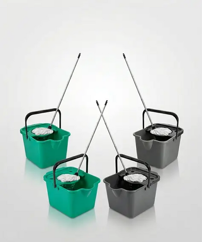 12L Cotton Mop & Bucket Set with Wringer – Multi Colour Hard Floor Cleaner