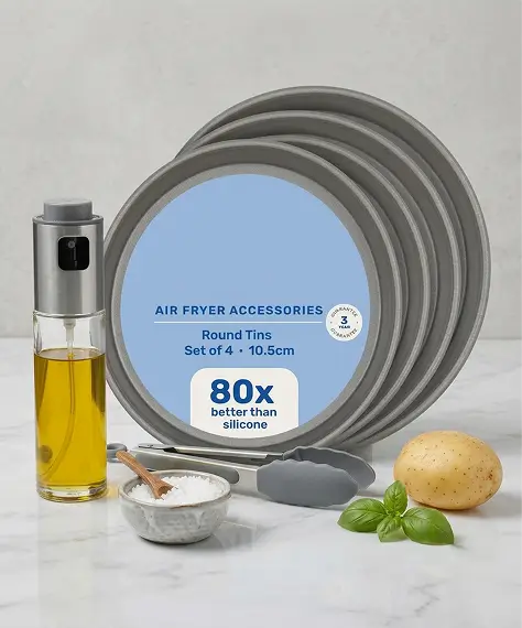 Mini 10.5cm Round Air Fryer Pan – Non-Stick Baking & Roasting Tin