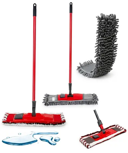 Microfibre Flat & Noodle Head Floor Mop – Bathroom & Kitchen Hard Floor Cleaning Mop