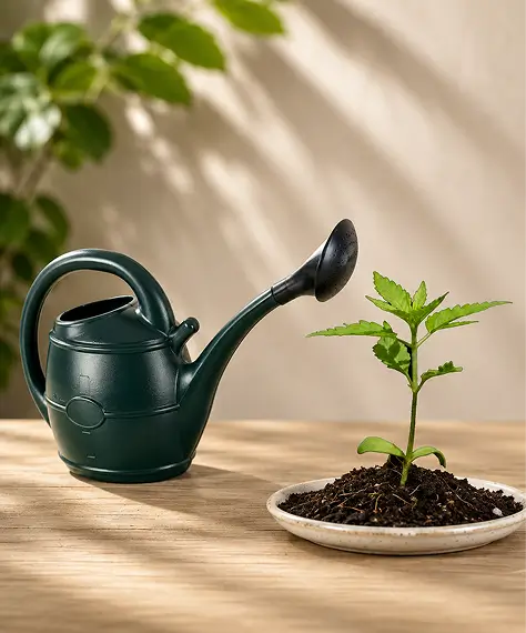 13 Litre Green Garden Watering Can with Rose Attachment – Handy Large Capacity Watering Solution for Flowers & Plants