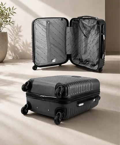 Hard Shell ABS Cabin Suitcase Small 360° 4-Wheel Luggage – Dark Grey Travel Bag