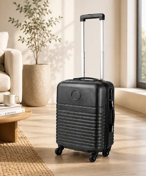 Hard Shell ABS Cabin Suitcase Small 360° 4-Wheel Luggage – Dark Grey Travel Bag