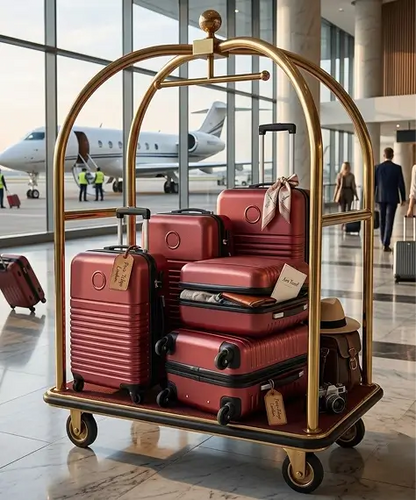 Lightweight Cabin Size Burgundy Travel Suitcase with Wheels & Combination Lock