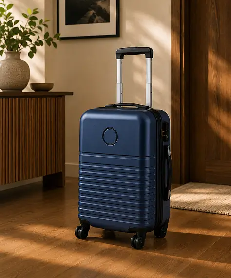 Small Navy Hard Shell ABS Travel Suitcase – 4-Wheel Cabin & Check-in Luggage
