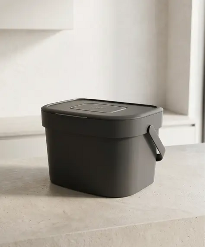 6L Wall-Mount Compost Caddy with Carbon Filter – Food Waste Bin