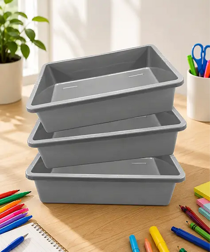 Rectangular Deep Grey Multipurpose Trays – Ideal for Indoor & Outdoor Storage