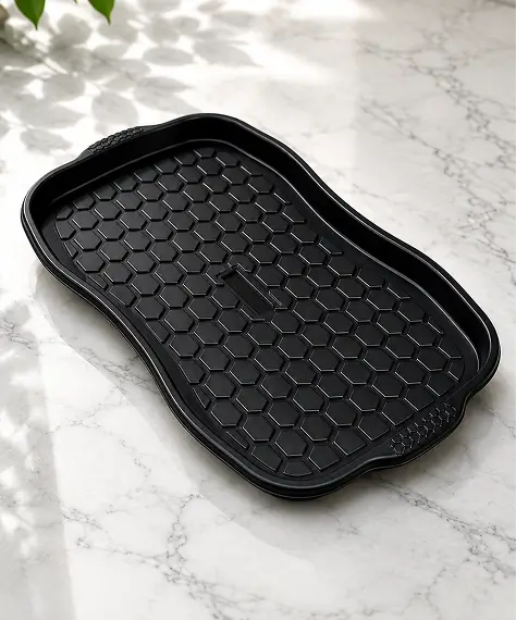 Non-Slip Black Shoe Tray – Multipurpose Floor Protection Tray for Home & Garden