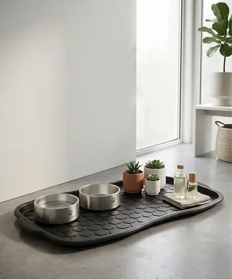 Non-Slip Black Shoe Tray – Multipurpose Floor Protection Tray for Home & Garden