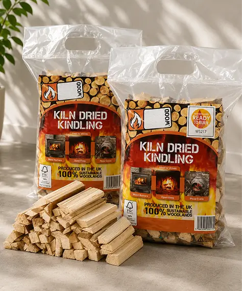 Ready-to-Burn Dried Firewood Logs – 3 Bags for Open Fires, Fire Pits & Log Burners
