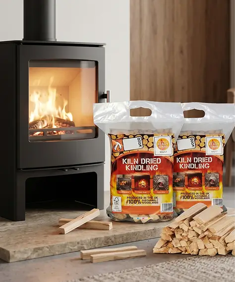 Ready-to-Burn Dried Firewood Logs – 3 Bags for Open Fires, Fire Pits & Log Burners
