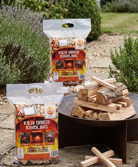 Ready-to-Burn Dried Firewood Logs – 3 Bags for Open Fires, Fire Pits & Log Burners