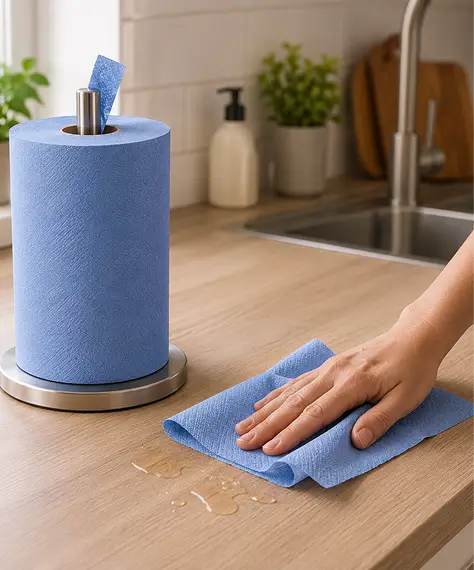 Multipurpose 2-Ply Embossed Blue Centrefeed Cleaning Rolls – Strong & Absorbent Paper Towels