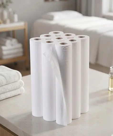 Large White Hygiene Coach Rolls 20" x 40m – Disposable Salon & Massage Table Bed Rolls